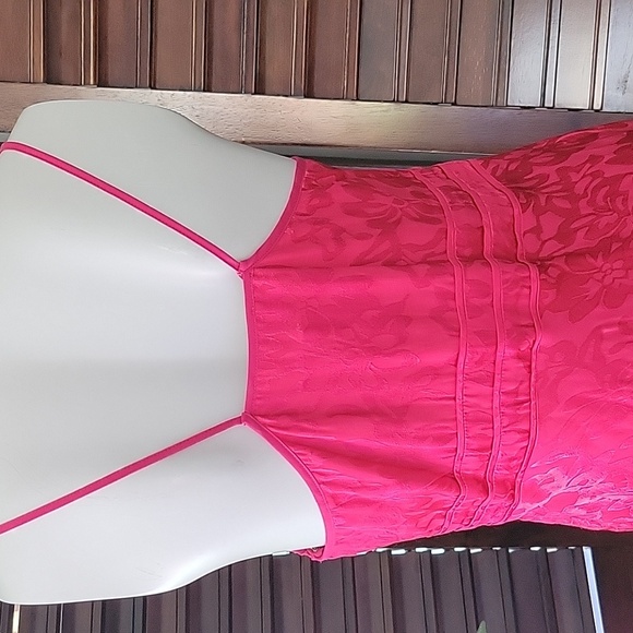 Privacy Please Red Slip Dress Slinky Lingerie Sundress Spaghetti Strap Medium - Picture 3 of 6